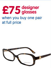 £75 designer glasses when you buy one pair at full price
